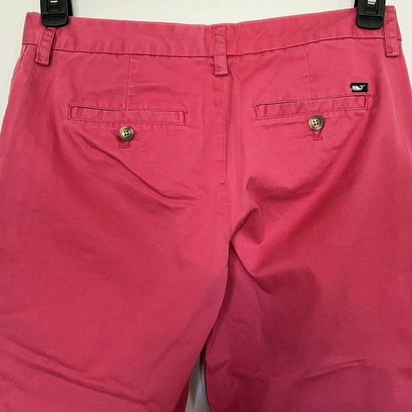 VINEYARD VINES By Shep & Ian Woman Sz 2 Cropped Capri PANTS Cotton Stretch Pink - Picture 3 of 10